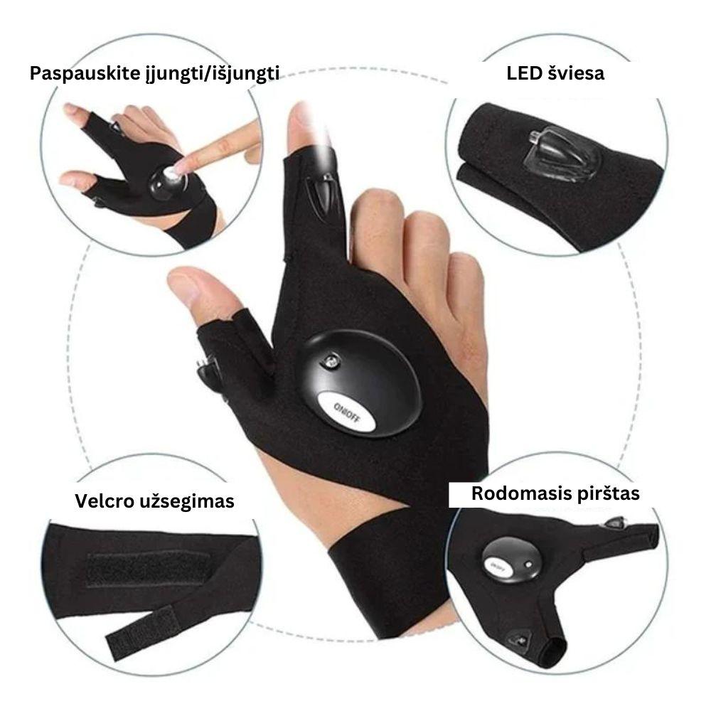 LED šviečianti pirštinė - Originalu-pigu