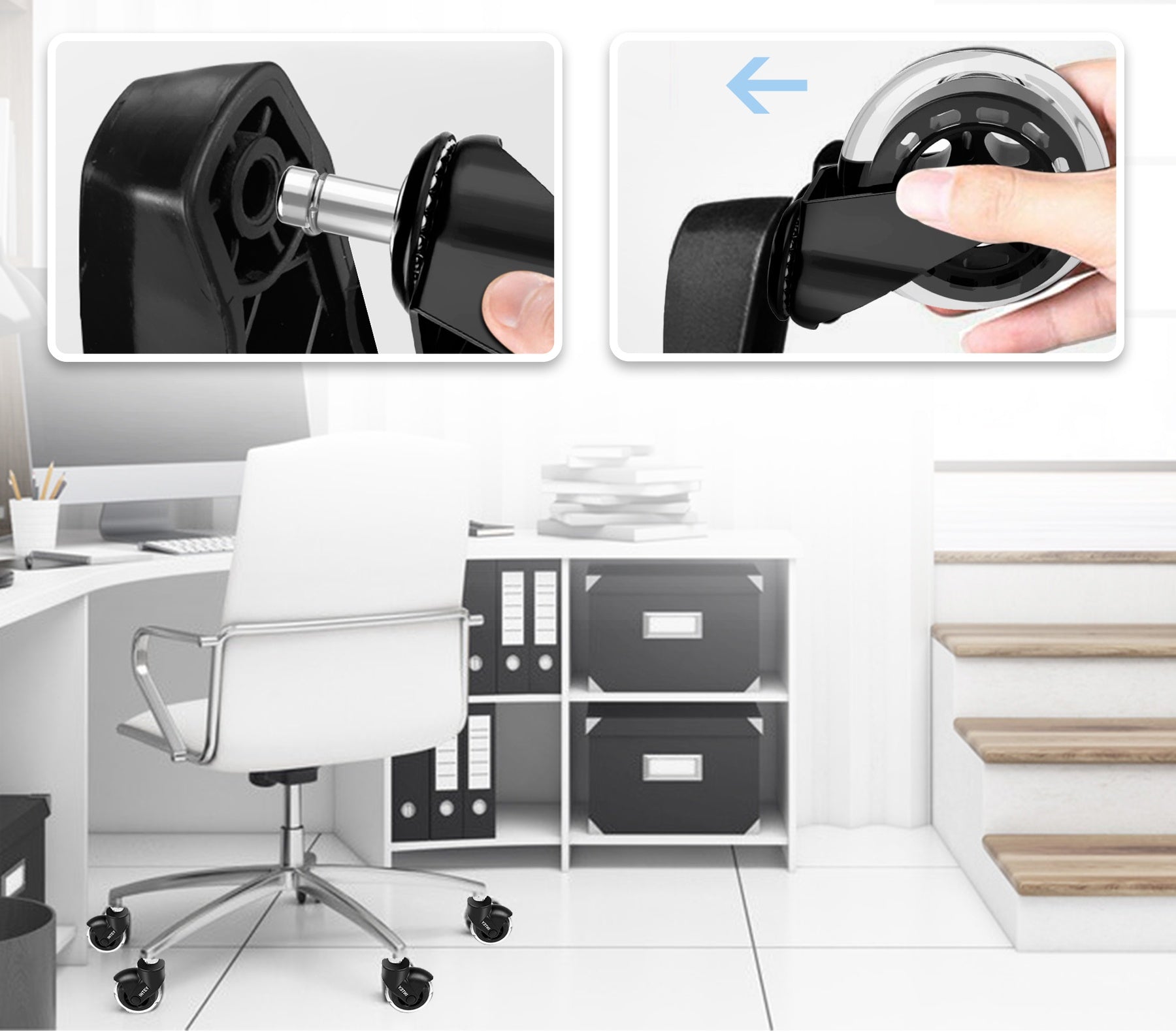 Biuro kėdžių ratukai (5 vnt.) - Originalu-pigu