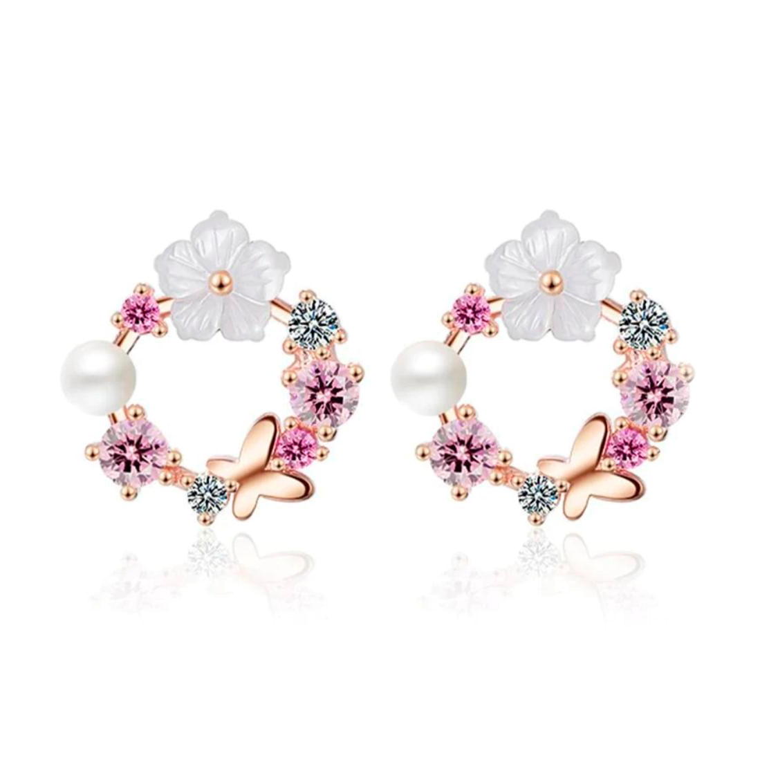 Gėlėti žibantys auskarai - Originalu-pigu