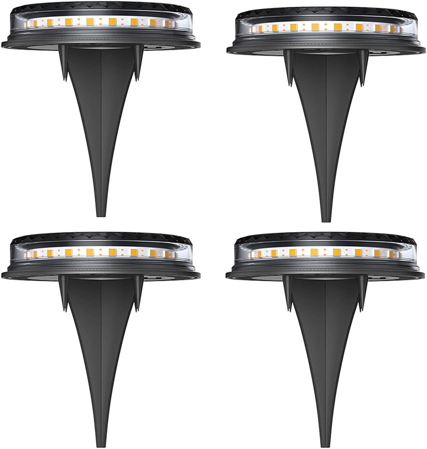 LED žibintai su saulės baterija (4 vnt.)
