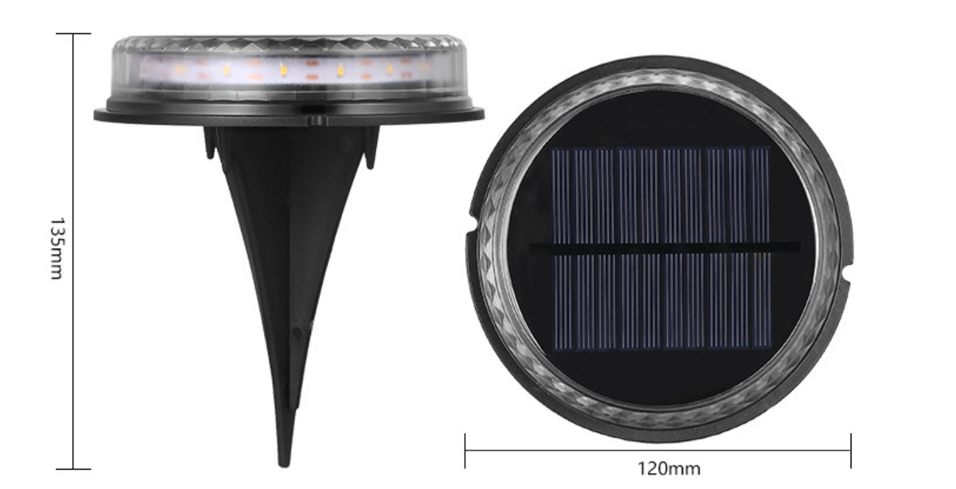 LED žibintai su saulės baterija (4 vnt.)