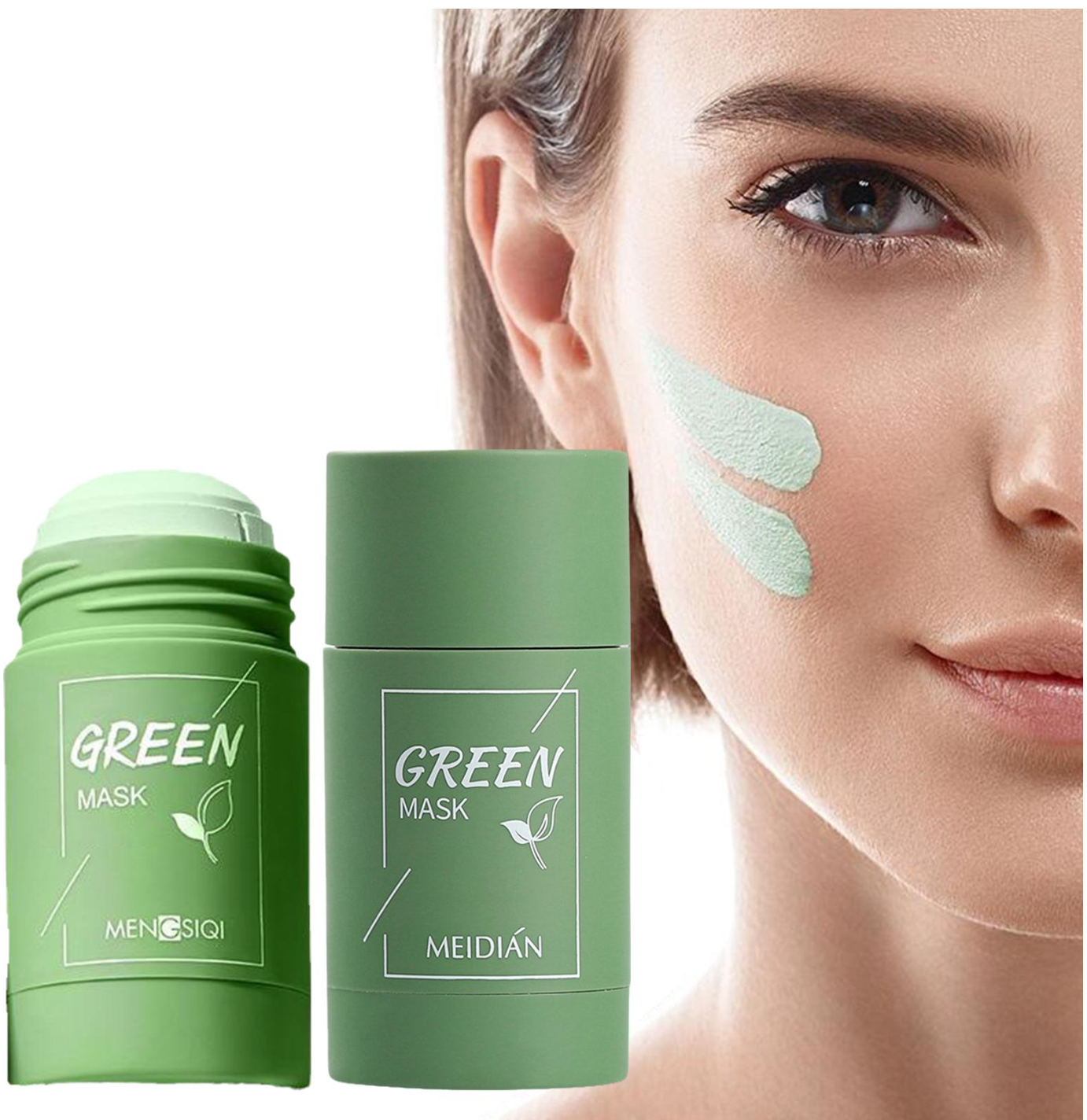 Giliai valanti veido kaukė su žaliosios arbatos ekstraktu