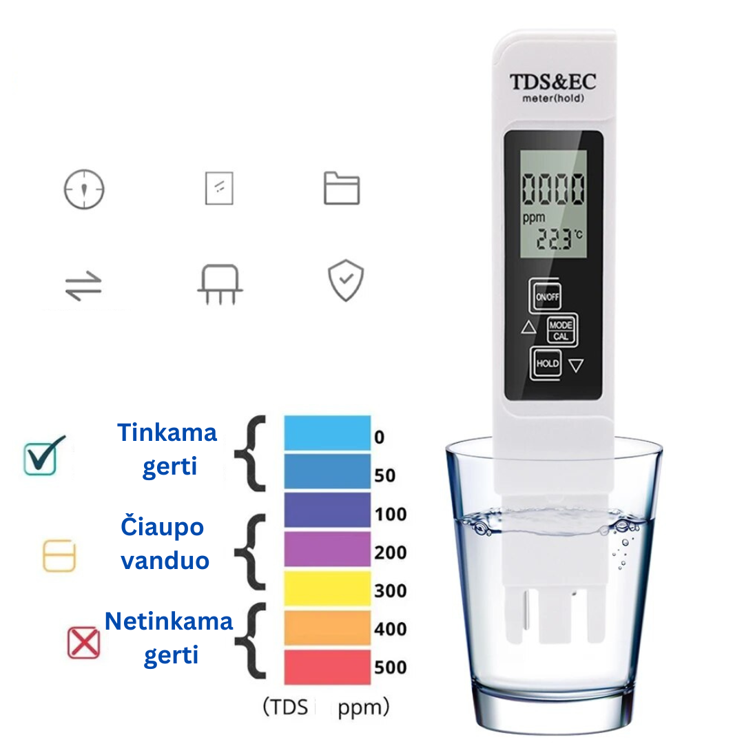Skaitmeninis vandens kokybės testeris - Originalu-pigu