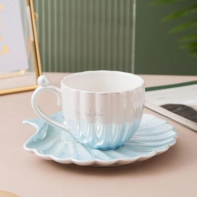 Kriauklyčių formos puodelio ir lėkštutės rinkinys - Originalu-pigu