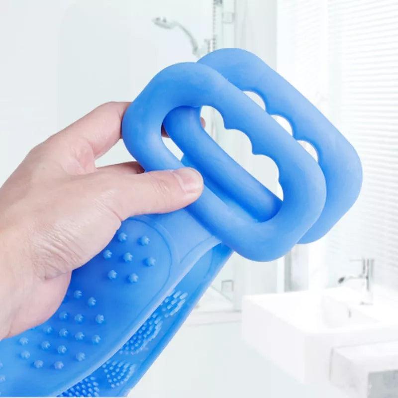 Ilga silikoninė dušo kempinė-rankšluostis