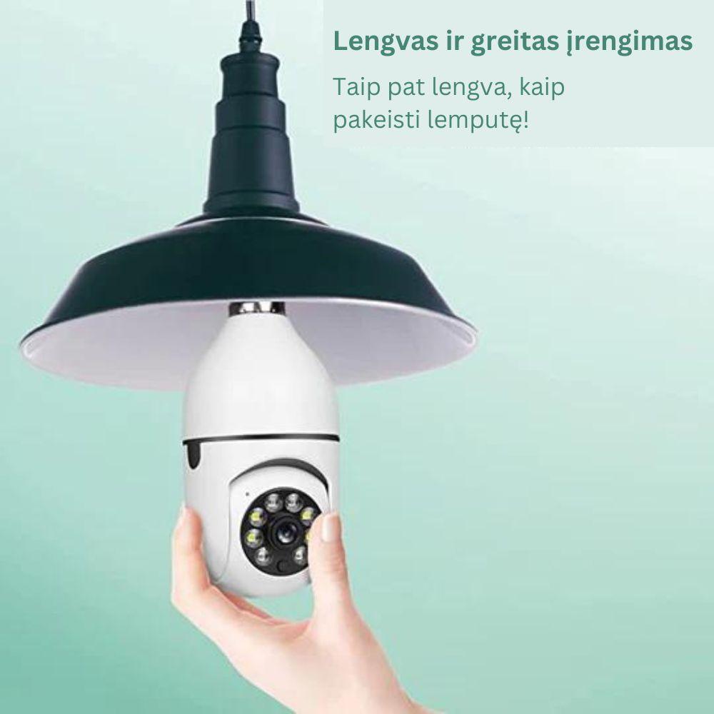 Lemputė su 360 laipsnių stebėjimo kamera - Originalu-pigu