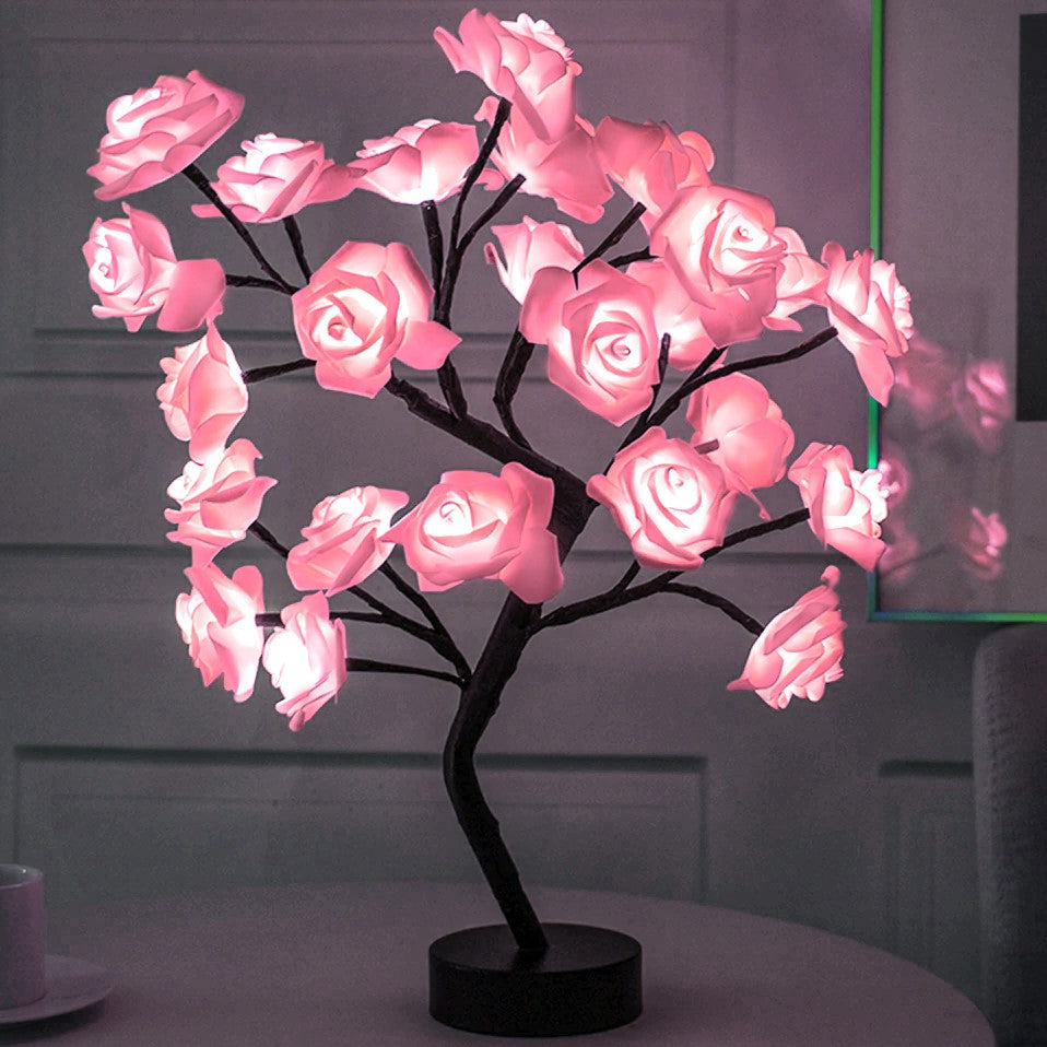 LED lempa su rožėmis