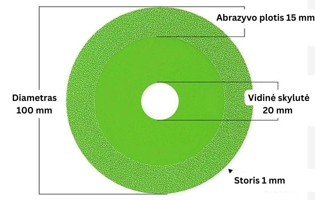 Deimantinis pjovimo diskas stiklui (3vnt) - Originalu-pigu