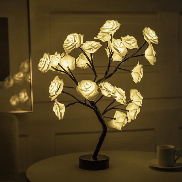 LED lempa su rožėmis